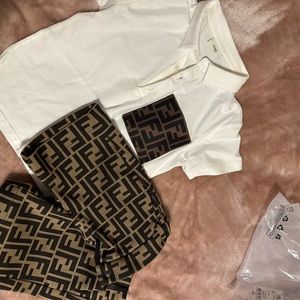 100% authentic. Kids Fendi polo and Fendi Shorts